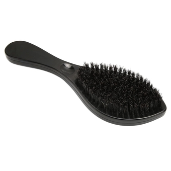 Round Hair Brush, Beard grooming brush for men,Comfortable Handle Portable Beard Brush, Essential for beard care kits,Hair Brush for Home Barber Shop Travelling (Black)
