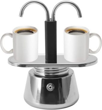 Stainless Steel Moka Pot, Stovetop Double Spout Espresso Maker, Classic Italian Style Coffee Machine,Dark and Rich Brew Flows in Minutes,No Frill Operation,Use on Stove at Home or Camping