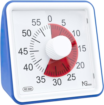 Visual Timer, 60-Minute Countdown Timer for Kids, Toddler, Autism, ADHD or Adults - Visual Time Management Tool for Classroom, Kitchen, Cooking, Office (Batteries Included Blue)