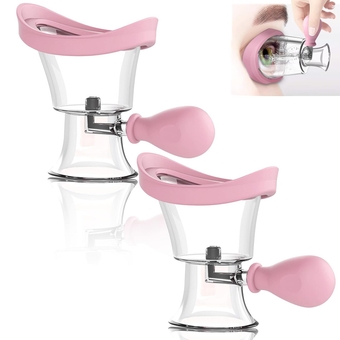 2PCS Eye Wash Cup, Eye Wash Bath Kit Upgraded Manual Air Pressure Eye Cleaning Cup Tool for Effective Eye Cleansing, Soothing Tired Eyes (Pink)