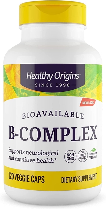 B-Complex - Coenzymated B - Supports Brain Health - Vitamin B Complex for Men & Women - Gluten-Free Supplement - 120 Veggie Capsules