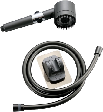 High Pressure Shower Heads with Scalp Massager Shampoo Brush for Skin&Hair Care,Including Shower Head&60''Explosion-Proof Hose&Perforation-Free Shower Base,3 Settings 4 in 1 Detachable Showerhead Set
