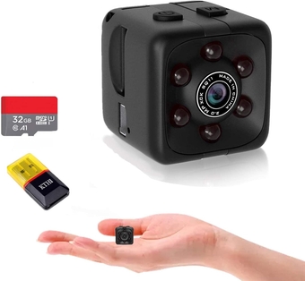 Mini Spy Camera Include 32G SD Card Hidden Camera HD Audio and Video Recording, Night Vision Motion Detection, Surveillance Camera Small Dog Camera Nanny Cam Baby Monitor Home Security Camera1