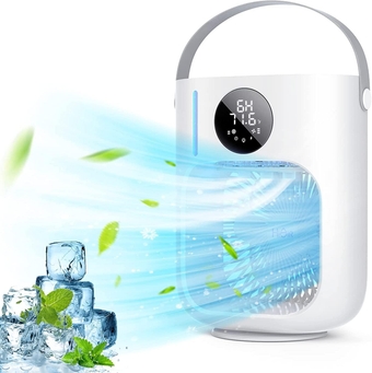 Portable Air Cooler Fan -  Desktop Air Cooling Fan Evaporative Air Cooler, 3S Fast Cooling & Super Quiet, Bedroom Cooler with Large Water Capacity, Easy Use Mini Air Conditioner for Home Bedside