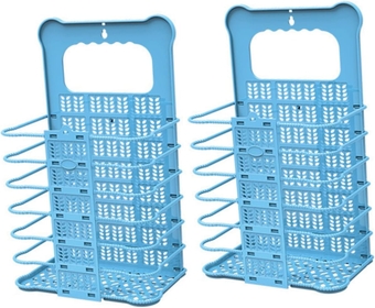 2pcs Folding Laundry Basket Laundry Basket Plastic Cube Organizer Clothes Hampers for Laundry Hanging Plastic Laundry Baskets Laundry Room Organization Dropshipping Storage Rack