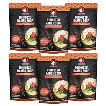 Tonkotsu Ramen Shoyu Broth Concentrate, Rich Pork-Based Soup Mix for Authentic Japanese Ramen Noodles, 7.5oz (6 Pack)