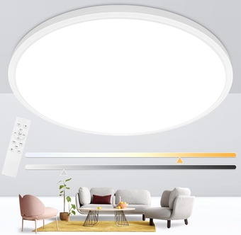 24 Inch Led Ceiling Light Fixture Dimmable with Remote Control, 56W Ultra Thin Modern Flush Mount Ceiling Lights for Kitchen Dining Room Bedroom Living Room,3000K-6500K Selectable