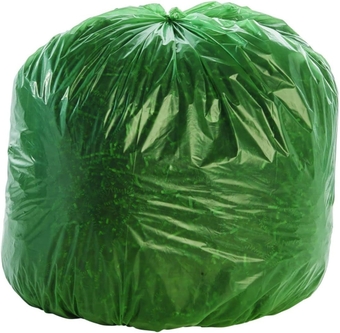 Controlled Life-Cycle Plastic Trash Bags, Green, 33 Gallon 33 x 40 (G3340E11)