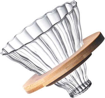 1 Set Coffee Pot Funnel Hand Frother for Coffee Pour over Coffee Filter Glass Coffee Dripping Cup Coffee Maker Filter Funnel Brewing Coffee Dripper Filter Bowl Wood Conical