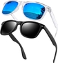 【f4】matte Black+clear Frame Mirror Blue