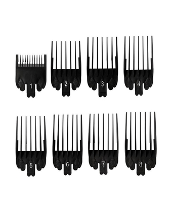 8 Pcs Professional Hair Clipper Combs Guides, Hair Clipper Combs Guides Replacement Guards Set #3171-400 – 1/8” to 1” Fits Most Size Clippers/Trimmers, Black
