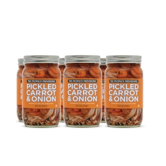 The People's Provisions - Pickled Carrot & Onion 16oz - Taqueria Style Pickled Sliced Carrots and Onions (6-pack)