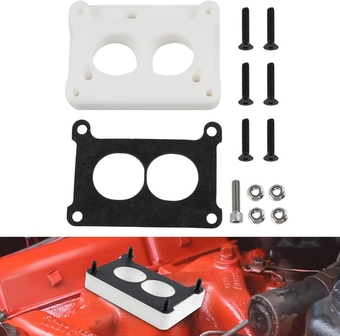 TBI Intake Manifold Adapter for 1.75 TBI Throttle Body to Holley 4412 2300 Compatible with Chevrolet Fits 2 Barrel Manifold 500 350 CFM For Holleys and Early Autolite Carbs