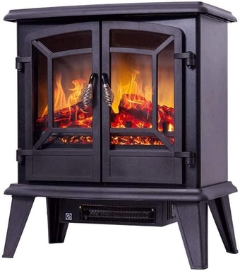 Gas Fireplace Electric Fireplace Electric Stove Fireplaces Electric Fireplace Heater with Realistic Flame Effect Overheat Protection 1400W Black 510x280x585mm (Color : White) (Black)