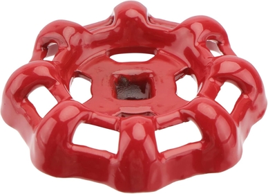 Spigot Handle Handle Replacement - Iron Round Broach Wheel Handle - Metal Outside Faucet Hose Bibb Round Wheel Handle for Outdoor Faucet Repair Kit (Red, Square Hole-6x6mm)