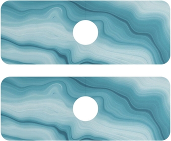 2 Pack Kitchen Faucet Sink Splash Guard,Marble Texture Blue Sink Faucet Mat, Faucet Mat for Kitchen Sink, Kitchen Faucet Absorbent Mat for Sink, Splash Guard Behind Faucet, Machine Washable 30 x 5.4 I