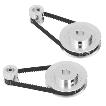 2 Set Synchronous Wheel, GT2 Aluminum Alloy Timing Pulley with 2Pcs Length 200mm Width 6mm Belt for 3D Printer CNC Machine 20t 5mm(0.2in) Plus 60t 8mm (8mm / 0.31in Bore)