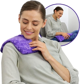 Reusable Microwave Heat Pad - Microwave Heating Pad for Neck and Shoulders, Cold Compress & Hot Pack, Heat Pack Warming Pad, Microwavable Heating Pads for Cramps, Purple Flowers 1 pack