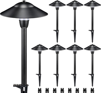 LED Landscape Lights Low Voltage Pathway Lights 3W 12-24V Landscape Lighting Aluminum Landscape Path Lights 3000K Waterproof Landscaping Lights for Garden Walkway Yard ETL Listed Cord, 8 Pack