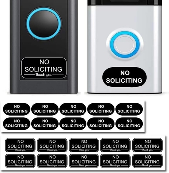 No Soliciting Sign For House 20 Pack No Soliciting Sticker No Soliciting Sign For Ring Doorbell Waterproof Home Office Suitable For Video Doorbell