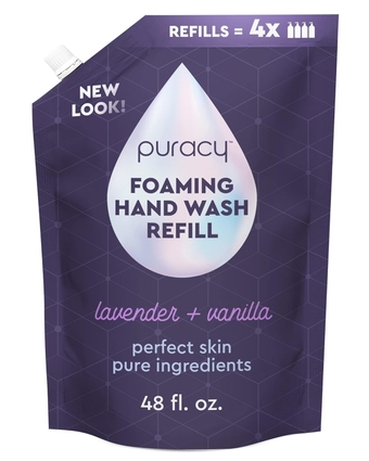 Foaming Hand Soap Refill, 99.96% Plant-Based, Sulfate-Free Natural Foam Hand Wash Refills, Gently Scented with Real (Lavender & Vanilla 48 Ounce)