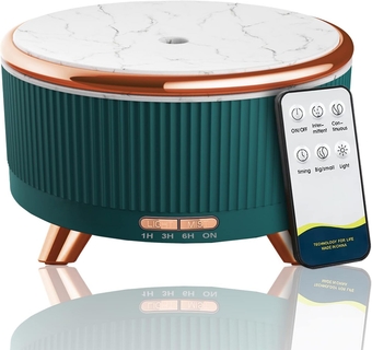 Diffusers for essential oils large room, 500ml Aromatherapy Diffuser Cool Mist Humidifier with Remote Control,7 Colors Lights & 3 Mist Mode Waterless Auto Off for Women Spa Decor Office Home Green