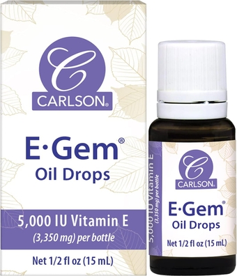 - E-Gem Oil Drops, 5000 IU Vitamin E, Moisturizes & Nourishes Skin, Skin & Bath Oil, 0.5 Fl Oz (Pack of 1)