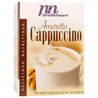 HealthSmart High Protein Amaretto Cappuccino Drink, 15g Protein, Low Calorie, Low Carb, Aspartame Free, KETO Diet Friendly, Ideal Protein Compatible, Instant Cocoa, 7 Count Box