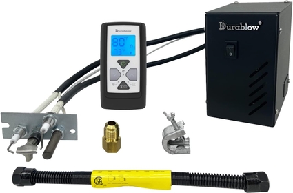 8VK-TX340 Electronic Automatic Spark to Pilot Valve Kit with Thermostat, Backlit LCD, Variable Flame Height, Timer Remote for Liquid Propane Gas (LPG) Vented Fireplace, Log Sets