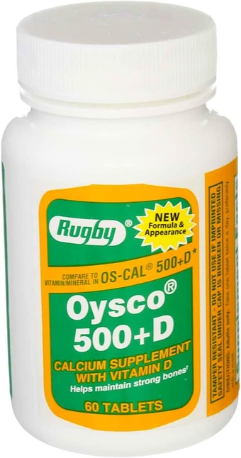Rugby Oysco 500 + Vitamin D 60 Tabs