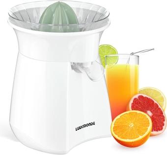 Electric Citrus Juicer, Orange Juicer with Lockable Spout, Citrus Press Juice Extractor, Electric Lemon Squeezer Fruit Presses for Orange Lemon Lime Grapefruit, (White)