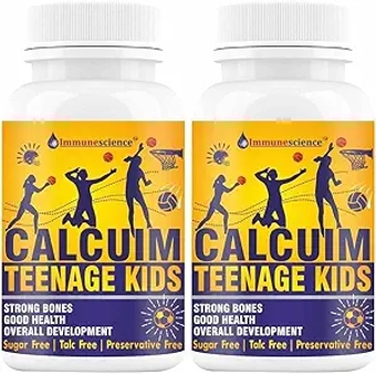 JEVR Calcium for Kids with Vitamin D (as d3), Magnesium, Zinc, VIT C, B12, K2, L-lysine and Multivitamins for Strong Bones & Growth 120 Kid Chewable Tablets (10-16 yrs)