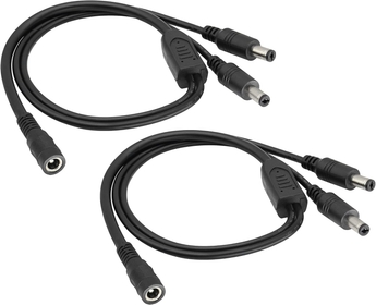 DC Power Y Splitter Cable,DC 5.5mm x 2.1mm 1 Female to 2 Male Power Cord 18AWG 12v DC Extension Cord Cable for CCTV Security Camera, DVR, HDVD, LED Strip Light(2pack/1.6ft)