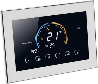 Smart Thermostat, Programmable Thermostat Voice APP Control with LCD Touch Screen AC 95‑240V with Power Failure Data Memory