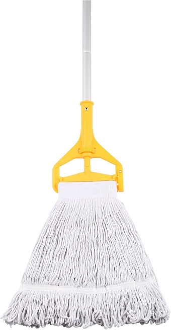 Loop-End String Wet Mop Heavy Duty Cotton Mop Commercial Industrial Grade Side Clip-On Mop Head for Floor Cleaning 59"