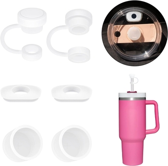 Silicone Spill Proof Stopper Set for Stanley H1.0 40oz 30oz Tumbler,  Leak Proof Straws Topper Cover Cap Tumbler Accessories Compatible with Stanley Mug Cup