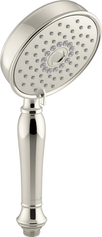 KOHLER 22163-G-SN Bancroft Multi-Function Handshower, Handheld Showerhead with 3 Spray Settings, 1.75 GPM, Vibrant Polished Nickel