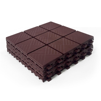 ugeleaf 4 Pack Deck Tiles 11.8” x 11.8” Outdoor Flooring, Interlocking Deck Tiles Plastic Patio Flooring Outdoor Waterproof, Patio Tiles for Balcony, Porch, Poolside (Brown)