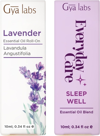 Lavender Oil Roll On & Sleep Roll On Set - 100% Natural Therapeutic Grade Essential Oils Set - 2x0.34 fl oz -