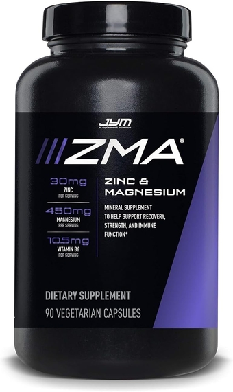 JYM Supplement Science ZMA Zinc/Magnesium Capsules Supplement - Zinc, Magnesium and Vitamin B6 | JYM Supplemental Science | 90 Vegetarian Capsules
