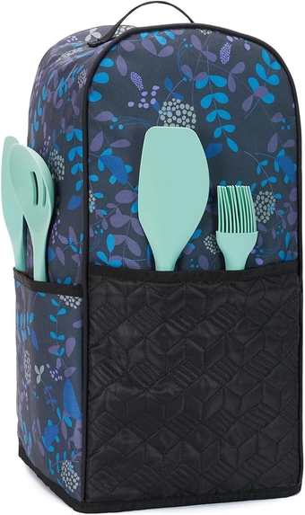 Blender Dust Cover,Kitchen Blender Dust Cover with Pockets Compatible with Ninja Blender, Vitamix 64 oz. Blender(Blue)