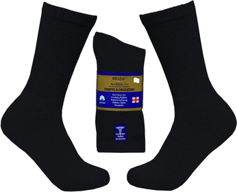 Diabetic Socks 3,12 Pairs Non-Binding Cushion Cotton Diabetic Crew Socks Men's Women’s White, Black, Grey