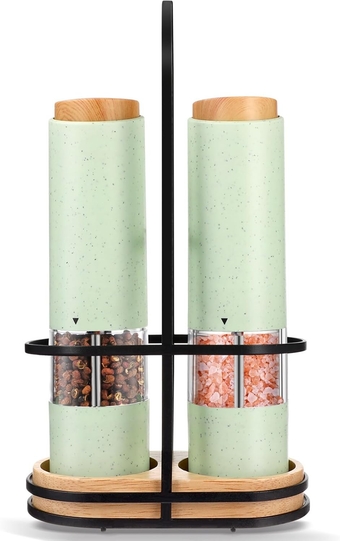 2pcs Salt Grinder Rechargeable Salt Pepper Grinder Sea Salt Pepper Shaker Gravity Pepper Mill Pepper Grinder with Stand Pepper Grinding Tool Electric Pepper Grinder Container Usb