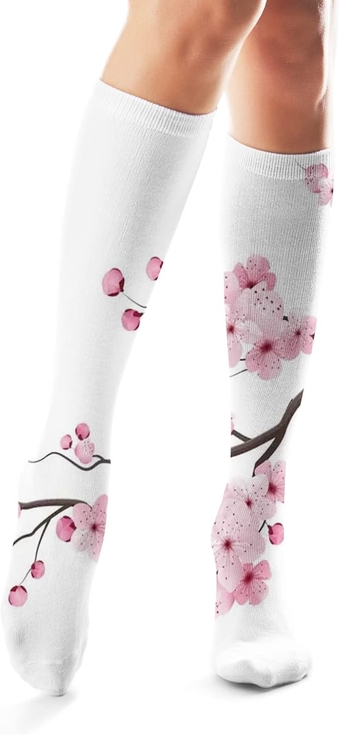 Knee High Socks for Girls Women Plus Size,Colorful Patterns,Performance Polyester Athletic Crew Socks,19.8 Inch