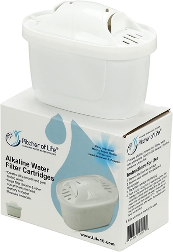 - Pitcher of  Improved 2022 - Alkaline Pitcher Replacement Water Filters - Super Alkaline Water Filter Cartridge - Premium Water Alkalizer & Purifier - Single Pack