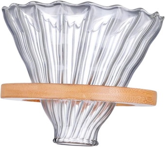 1 Set coffee pot funnel clear espresso cups cone holder drip coffee machine glass coffee tumbler coffee brewer coffee dripper stand Stripe Glass Filter Home Coffee Funnel diffuser