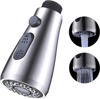 Pull Down Kitchen Faucet Sprayer Head Replacement Part - Pull Out Sink Sprayer Replacement Nozzle, Kitchen Faucet Head Hose Spray Tap Spout Only for G1/2 Connector (Brushed Nickel)