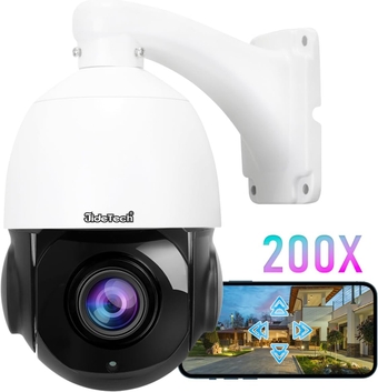 200X Hybrid Zoom 4K Security Camera, 8MP PTZ POE IP Outdoor Camera, Pan Tilt Camera with Human/Vehicle Detection, Auto Tracking, 492ft IR Night Vision, Two Way Talk, Compatible for Hikvision