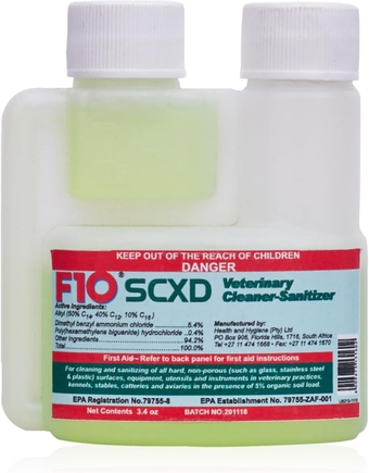 SCXD Concentrated Veterinary Disinfectant & Cleaner with Soap for Kennels, Litter Box, Cage, Terrariums, Habitats, Vet Practices - 100 ml (3.4oz)