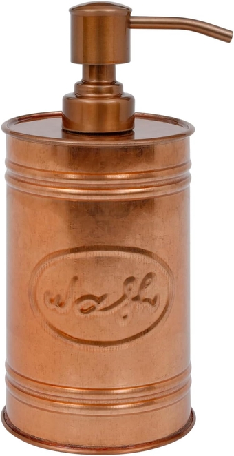 Copper Farmhouse Soap Dispenser Kitchen - Liquid Soap Dispenser for Bathroom - Dispenser for Hand Wash, Sanitizer, Lotion, and Rustic Soap Dispenser Dish with Pump, 17.5 oz, Copper